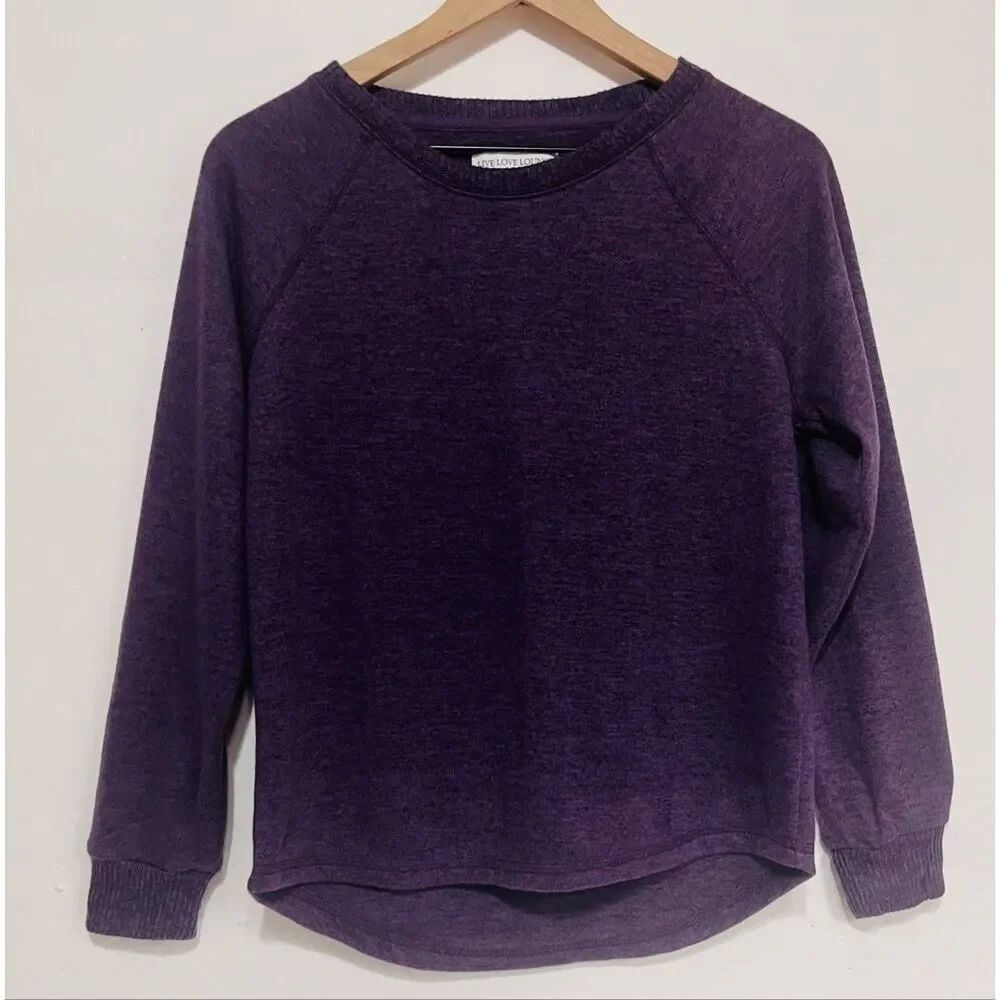 Live Love Lounge Purple Crewneck Sweatshirt Size S